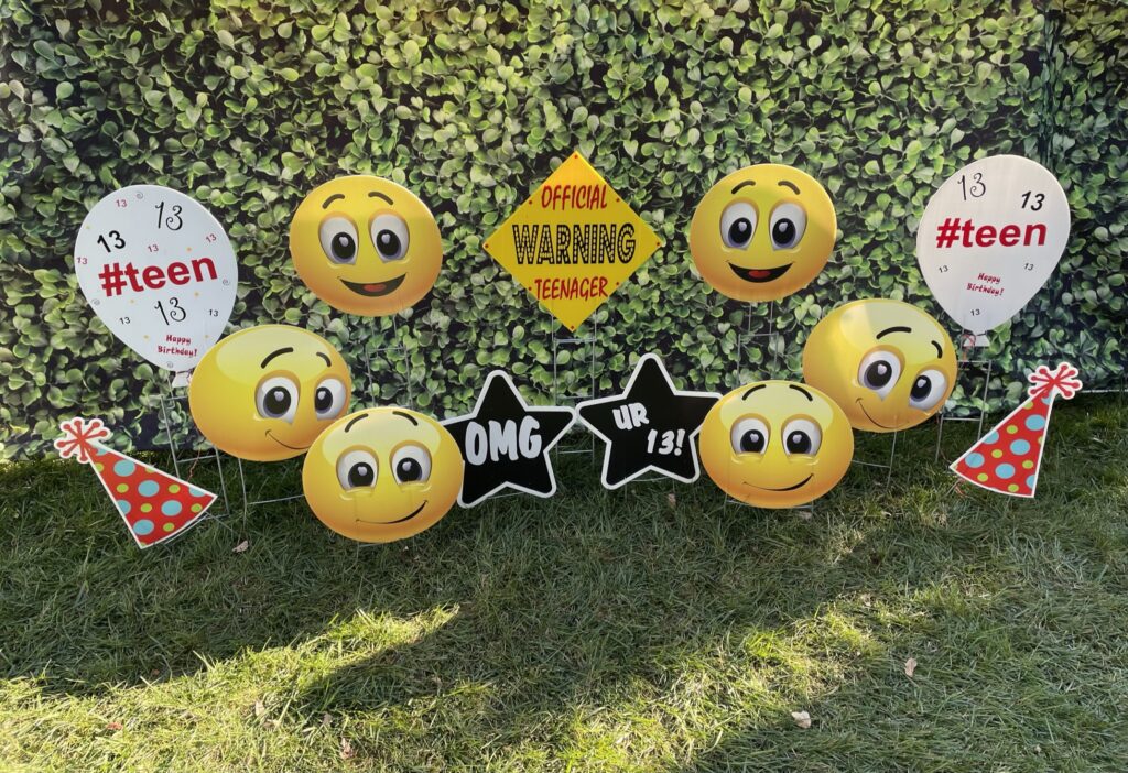 Smiley faces 13 #teen yard sign