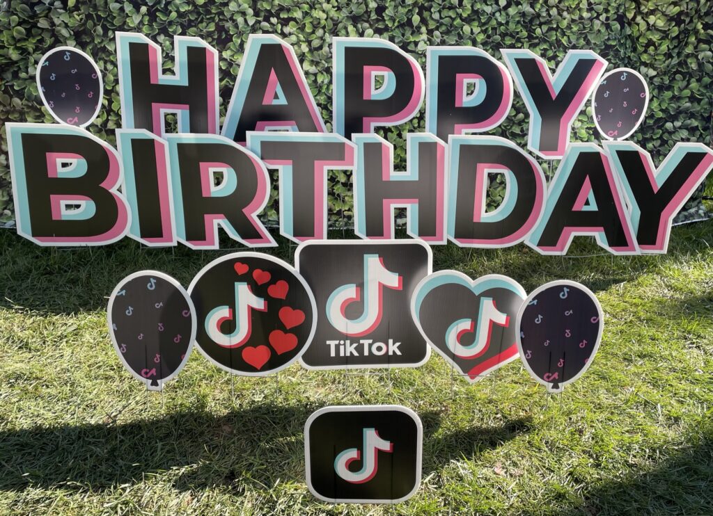 Happy Birthday tiktok yard sign